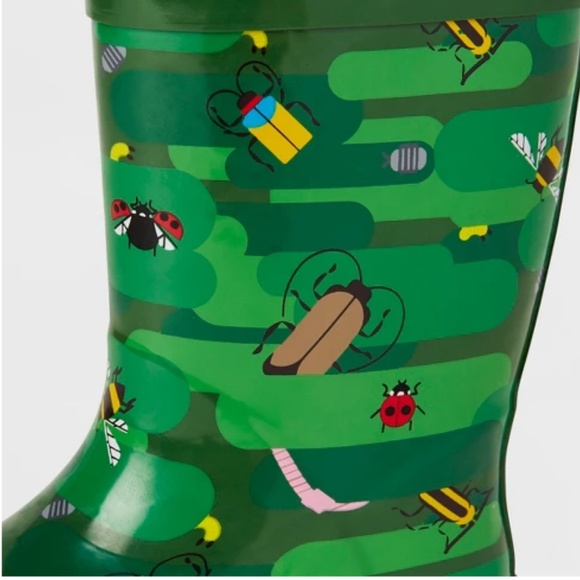 Kids' Bug Camo Garden Rain Boots Green - Picture 3 of 6
